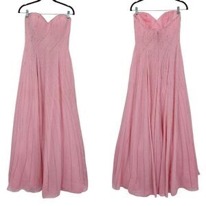 Pink Sweetheart Strapless A-line Gown Rhinestone Embellishments Sz 8 Quinceanera